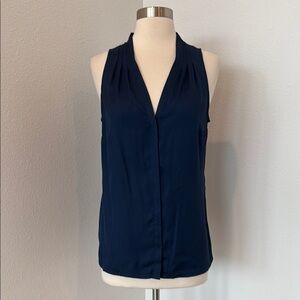 Banana Republic Factory Elegant Navy Patterned Sleeveless Top, Sz M